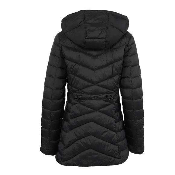 (NWT) Madden Girl Women's Hooded Packable Puffer Jacket in Black, Medium - Picture 5 of 13